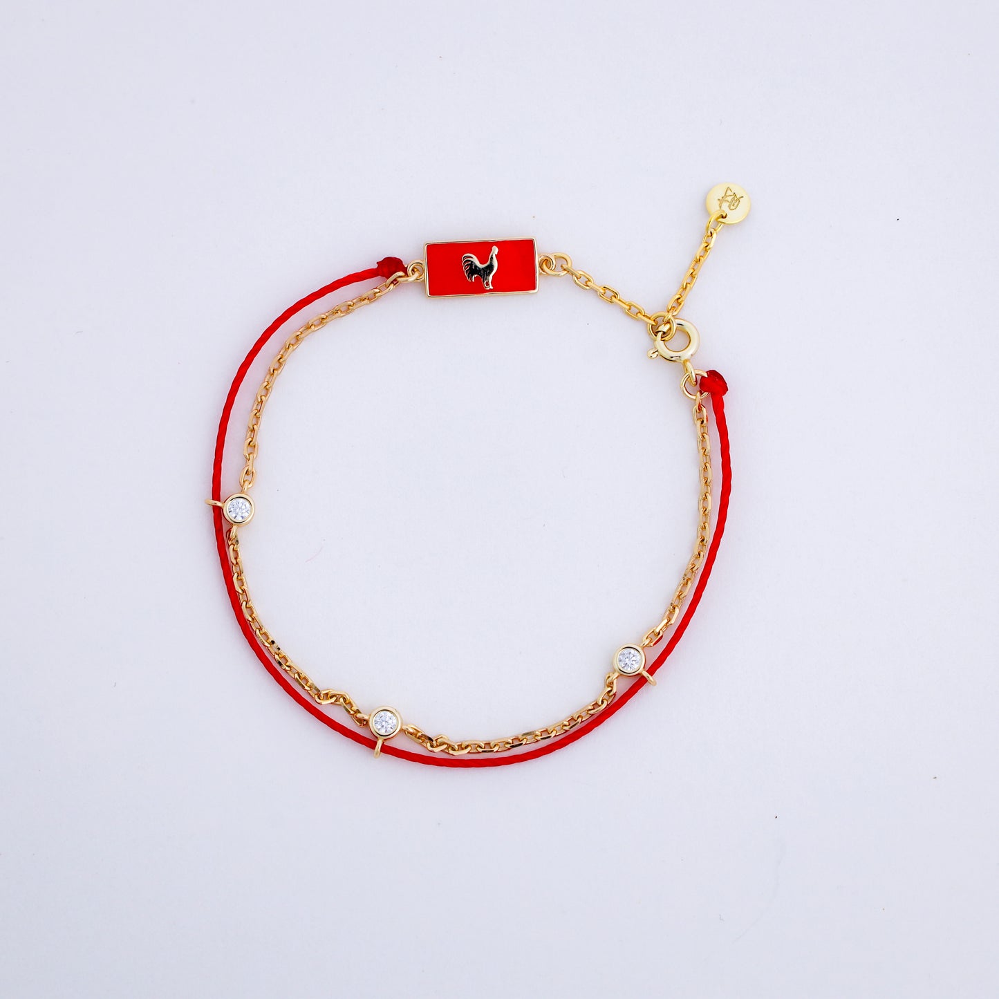 Rooster Red String Good Luck Bracelet