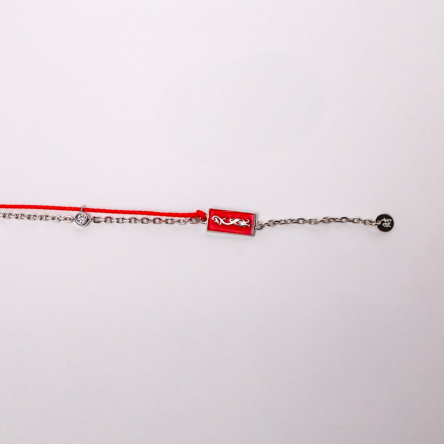 Silver Dragon Red String Good Luck Bracelet