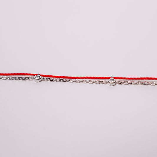 Silver Dragon Red String Good Luck Bracelet