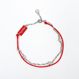 Silver Dragon Red String Good Luck Bracelet
