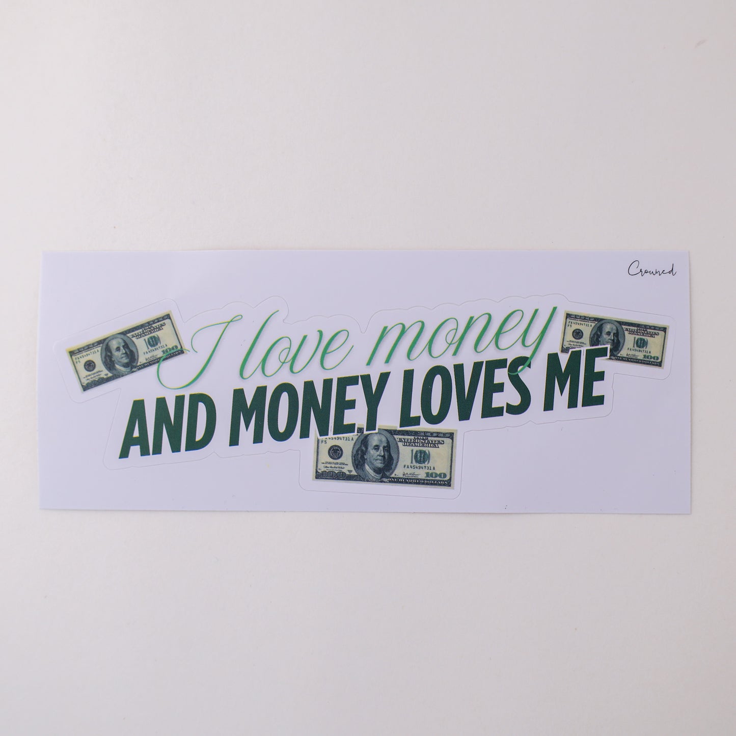 'I Love Money And Money Loves Me' Sticker