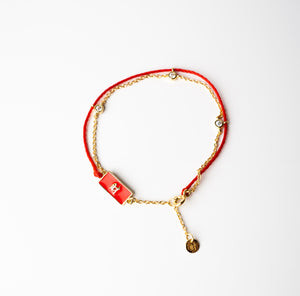 Gold Red String Good Luck Bracelet