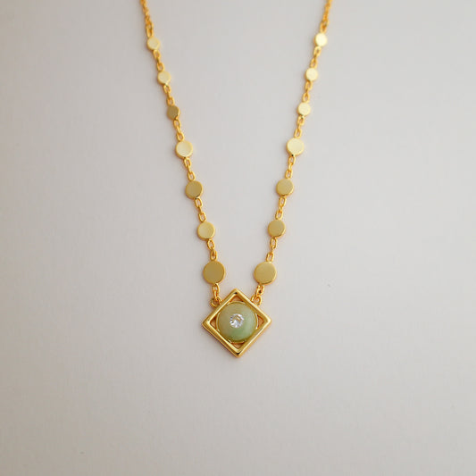 Empress Necklace, gold-plated statement necklace, alternate angle - Crowned