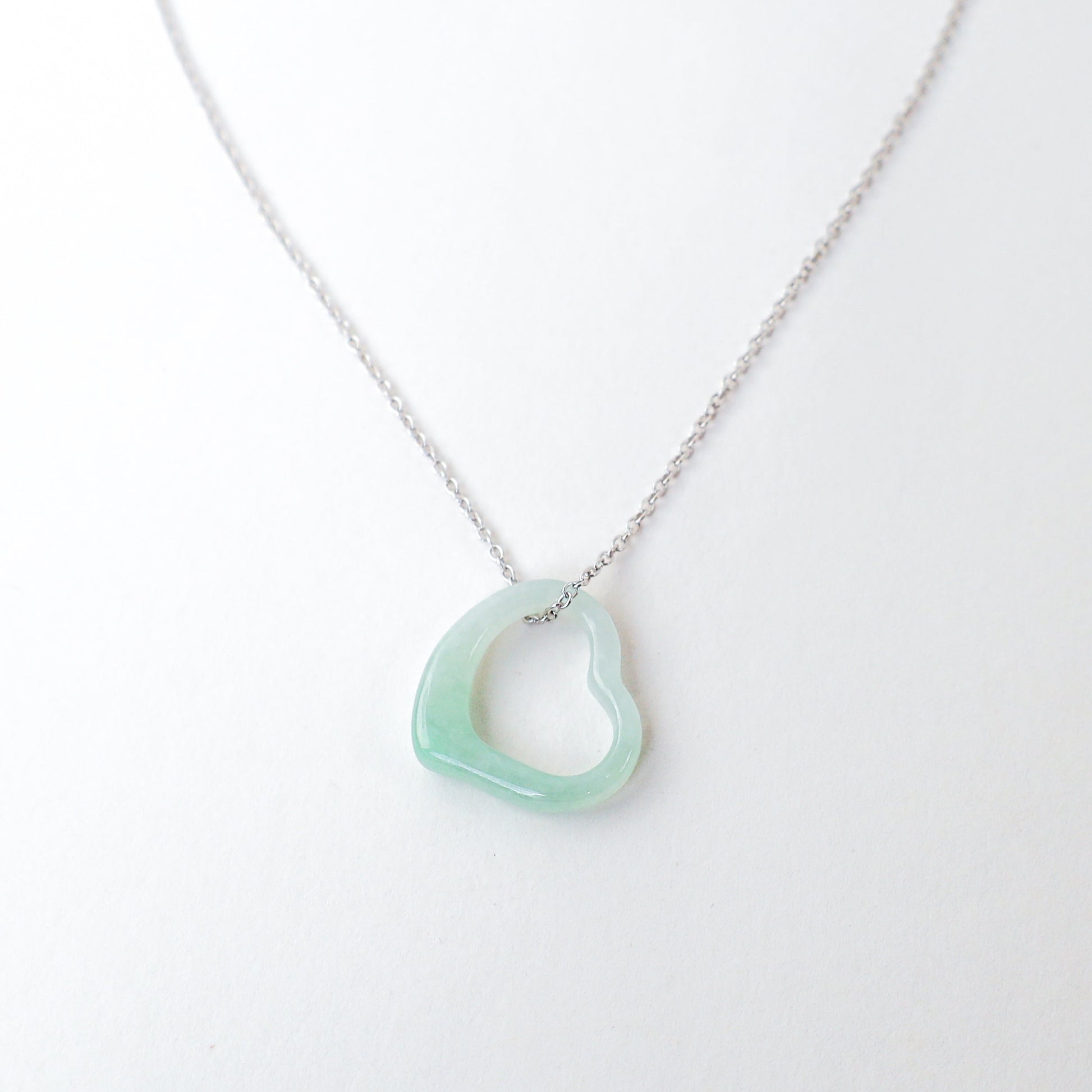 Love and Grace Necklace, white gold delicate chain - Crowned