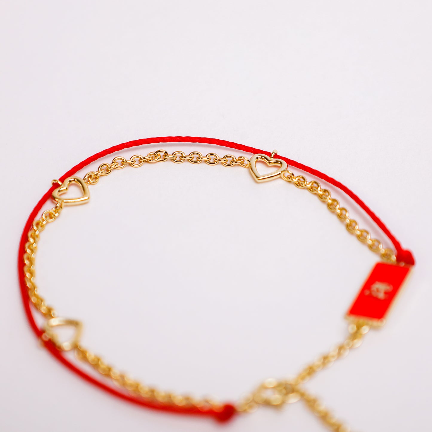 Heart Gold Red String Good Luck Bracelet