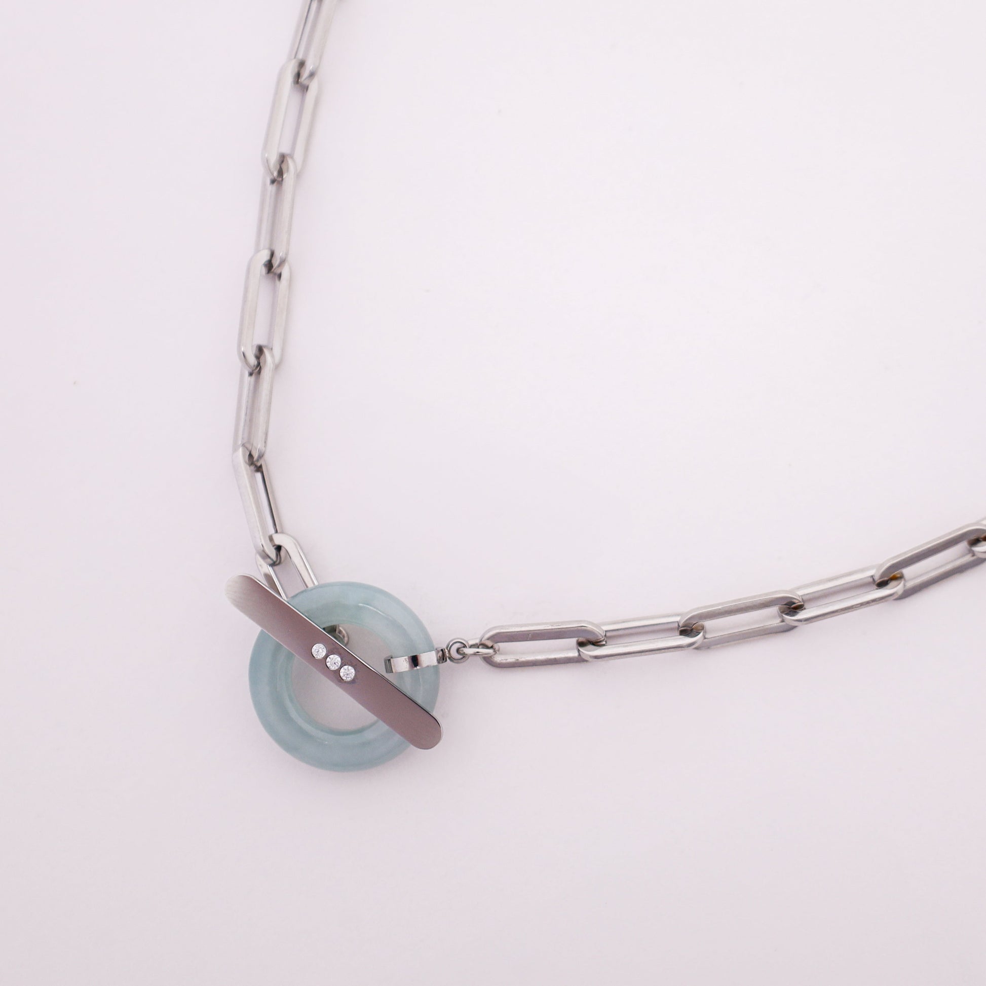 Fortune's Link Necklace, silver-plated lucky chain necklace, lifestyle shot - Crowned