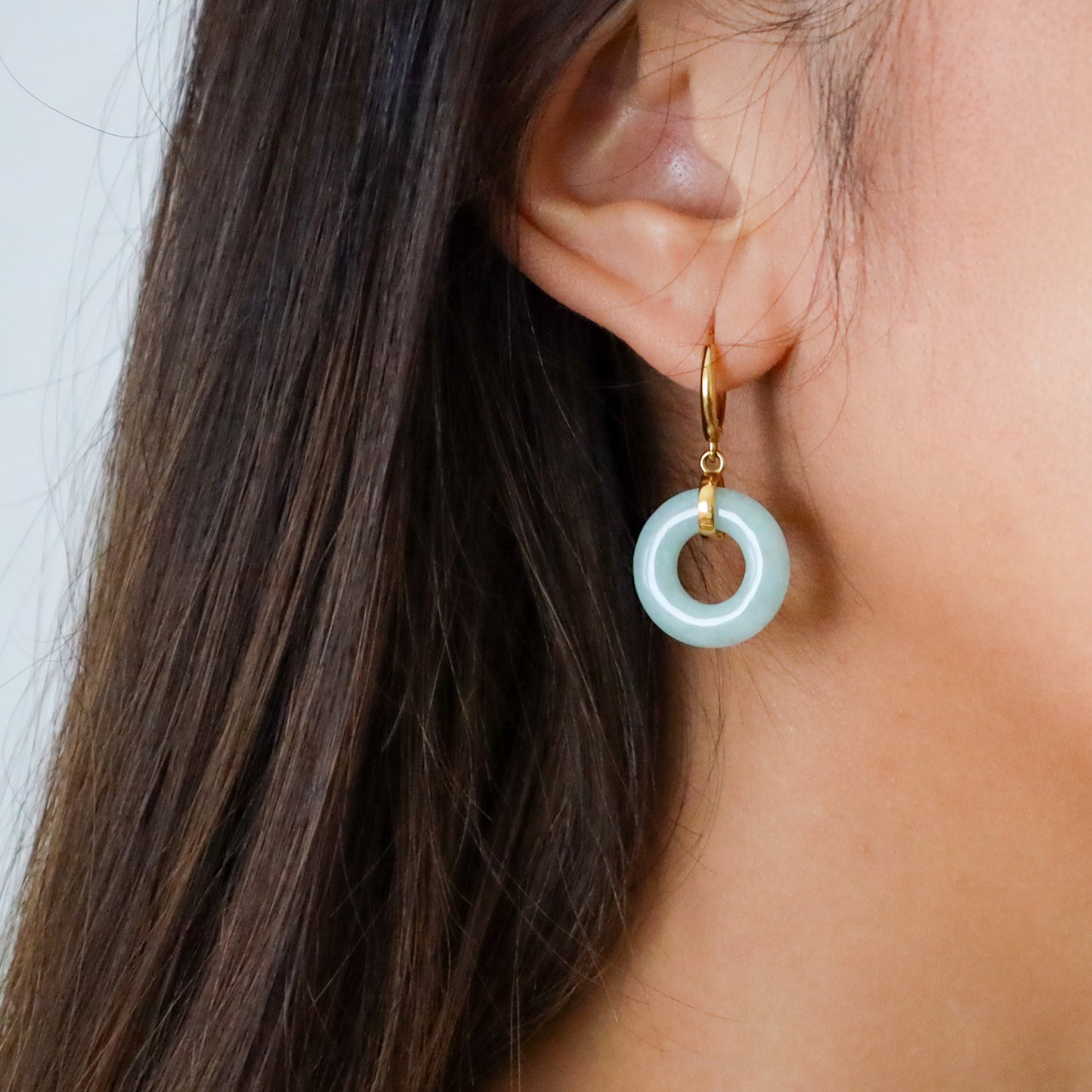 Full Blessing Earrings, gold-plated lucky drop earrings, flat lay - Crowned