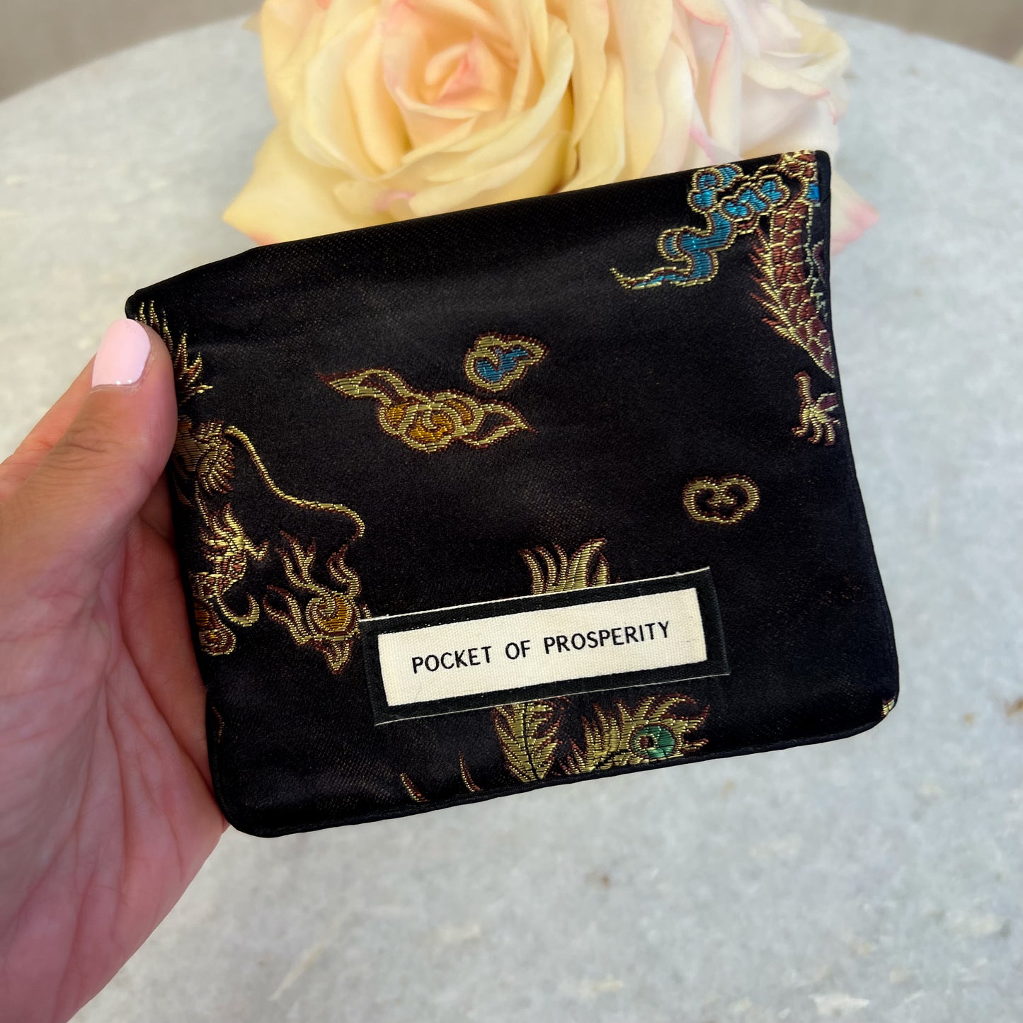 Limited Edition Pocket of Prosperity Pouch (Black Satin)