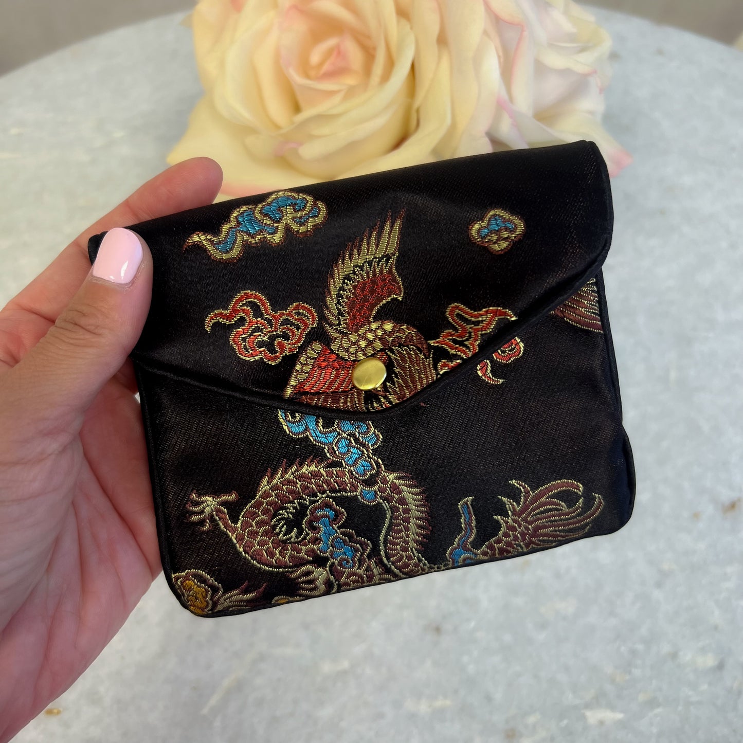 Limited Edition Pocket of Prosperity Pouch (Black Satin)