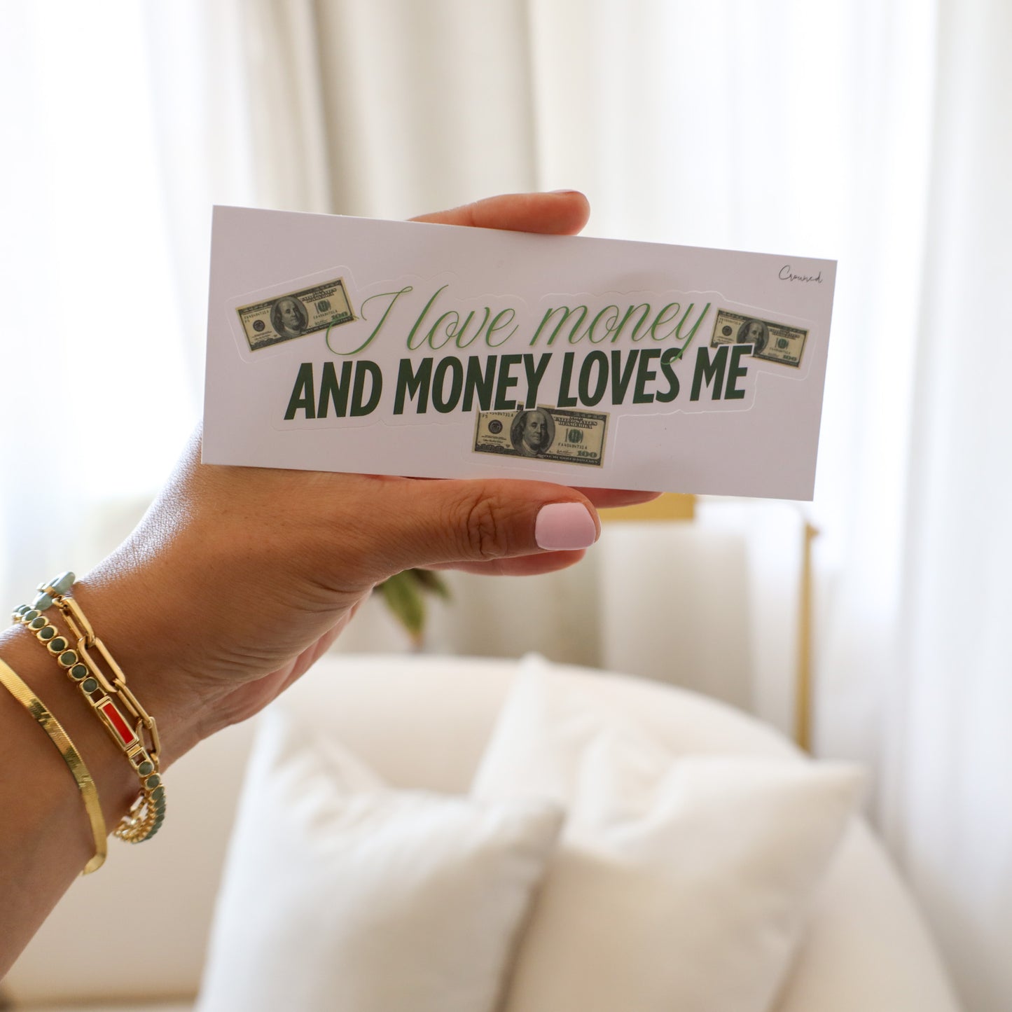 'I Love Money And Money Loves Me' Sticker