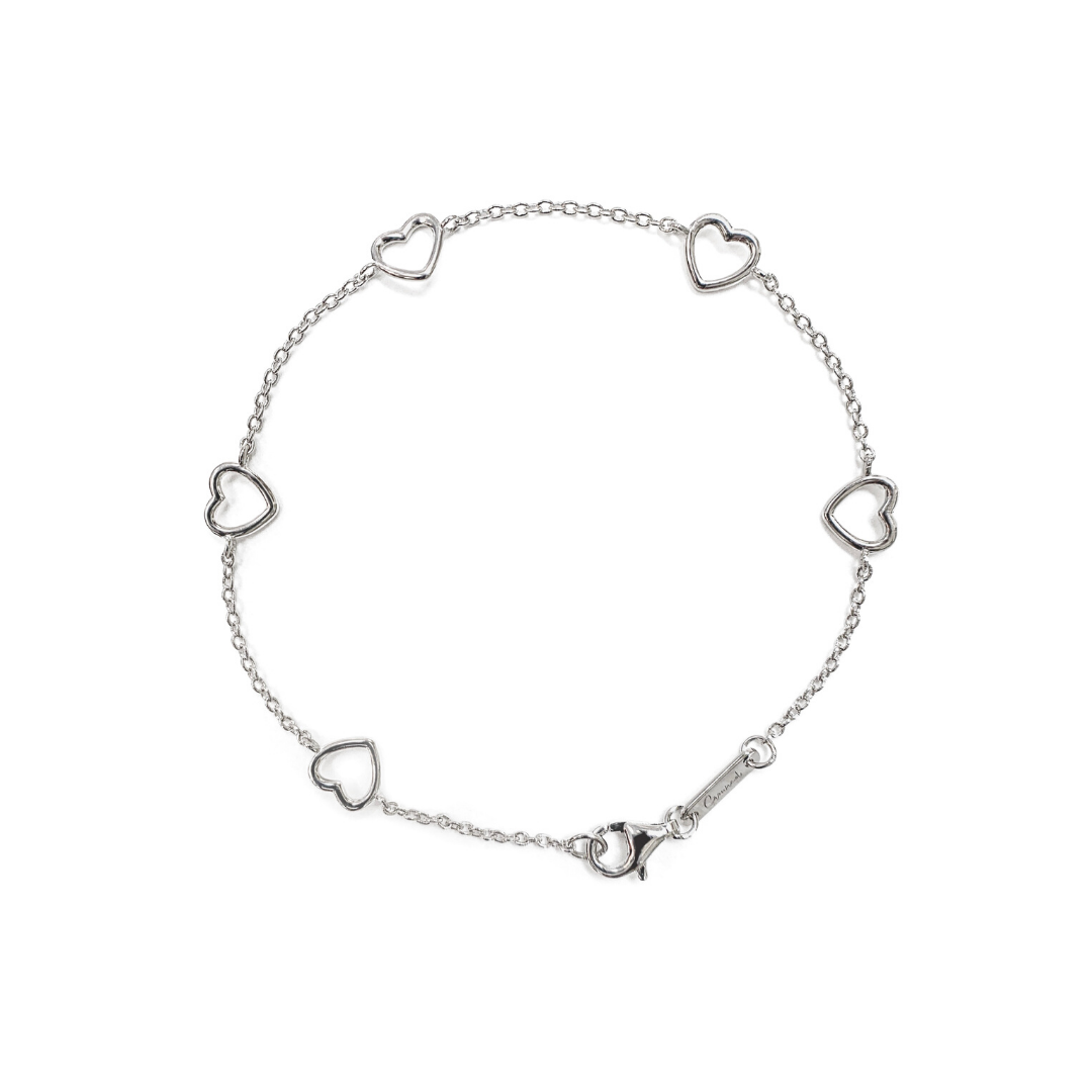 Self-Love Bracelet, 14k white gold bracelet, flat lay - Crowned