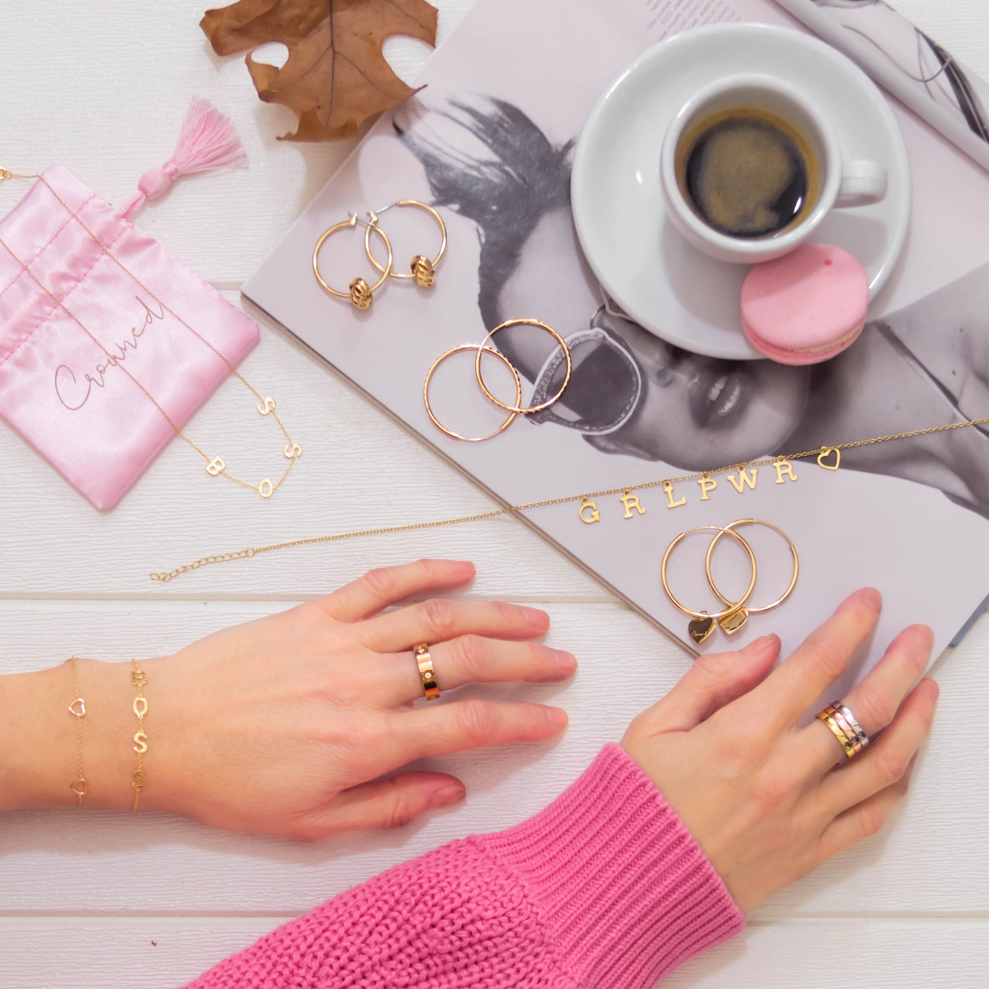 GRLPWR Collection - Gold Necklace, 14k rose gold, 14k gold necklace, Gold Necklace, Fashion, Jewelry, Girl Power, gold plated necklace